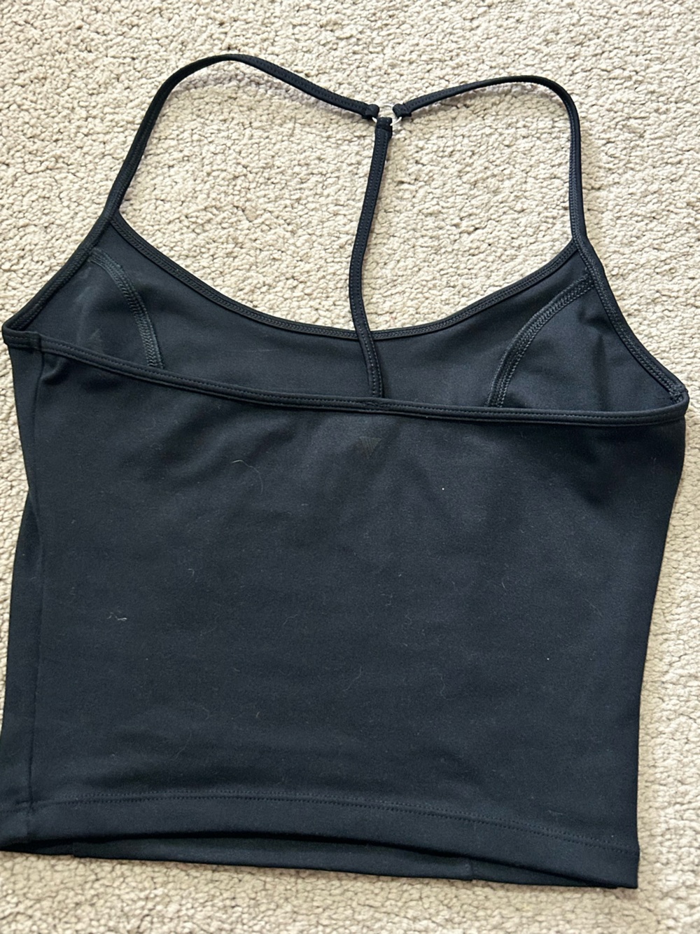 Victoria's Secret Black Racerback Crop Sports Bra Tank